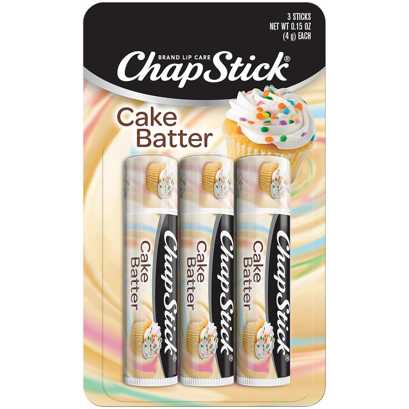 ChapStick Cake Batter Limited Edition Flavored Lip Balm Tubes - 0.15 Oz (Pack of 3) Scent Scented