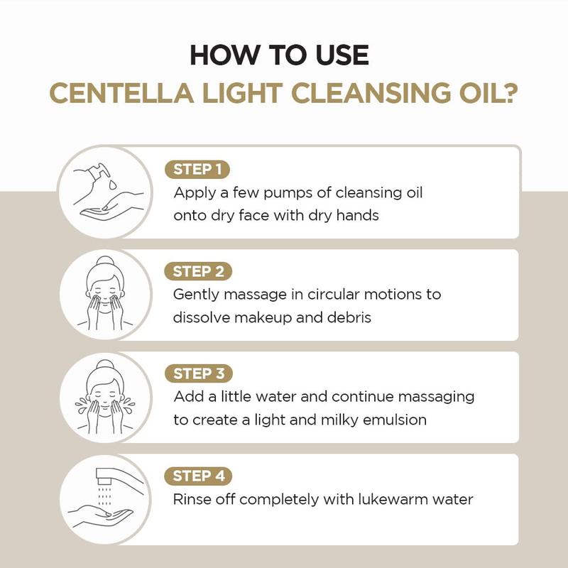 SKIN1004 Madagascar Centella Light Cleansing Oil - Official Product Korean Hydrating Oil Cleanser for Face w  Coconut-derived MCT Oil (6.76 fl oz)