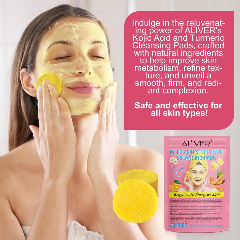 Comfort Turmeric & Ginger Cleansing Pads, 2 Bags Exfoliating Skin Care Pad, Deep Cleansing Facial & Body Wash Product