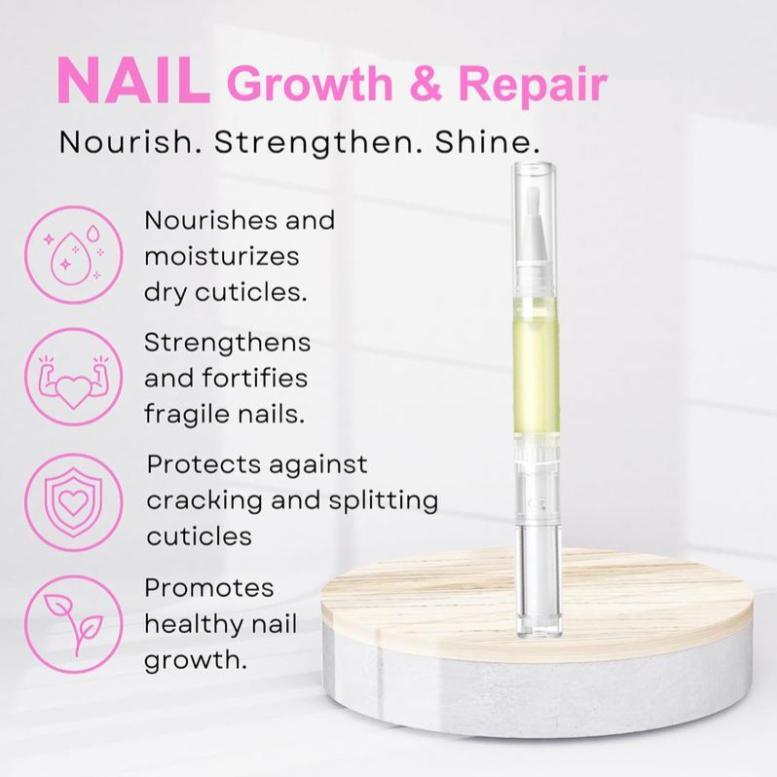 Nail Growth Oil -  Lengthening, Moisturizing, Strengthening, and Brightening Formula with Vitamins and Fatty Acids for Overall Nail Health Moisture Nail Care Blend Cuticle Oil Cosmetic Nourishing