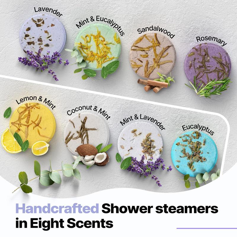 Shower Steamers Aromatherapy Set - 8 Pcs Essential Oils for Relaxation, Perfect Stocking Stuffers & Gifts for Women, Moms, Teens, and Adults