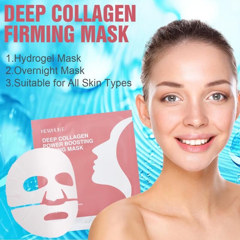 Deep Collagen Face Mask Overnight, Collagen Mask Real Deep Mask, Hydrating Hydrogel Mask with Low Molecular Collagen for Firming, Elasticity, Pore Minimizing 40g x 5ea