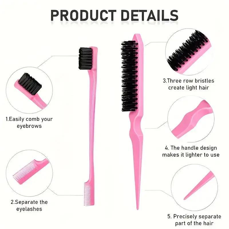 Hair Styling Comb Set, 6 Counts set Hair Comb & Spray Bottle & Eyebrow Brush & Braid Tool, Professional Durable Hair Styling Tool for Women & Girls