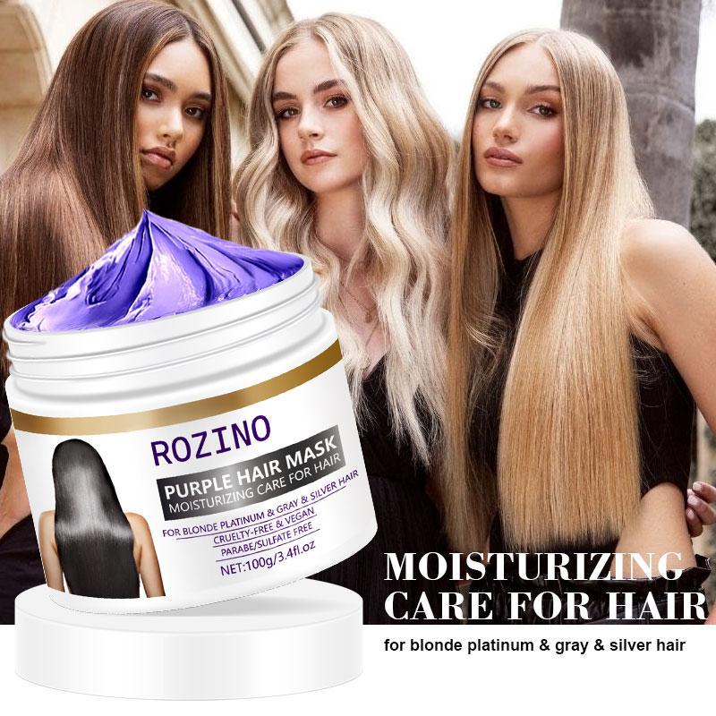 100g Purple Hair Mask, 1 Box Moisturizing Hair Conditioning Hair Mask for Golden, Platinum, Gray Hair, Soothing Dry Copper and Yellow Hair, Hair Care Product for Dry & Damaged Hair