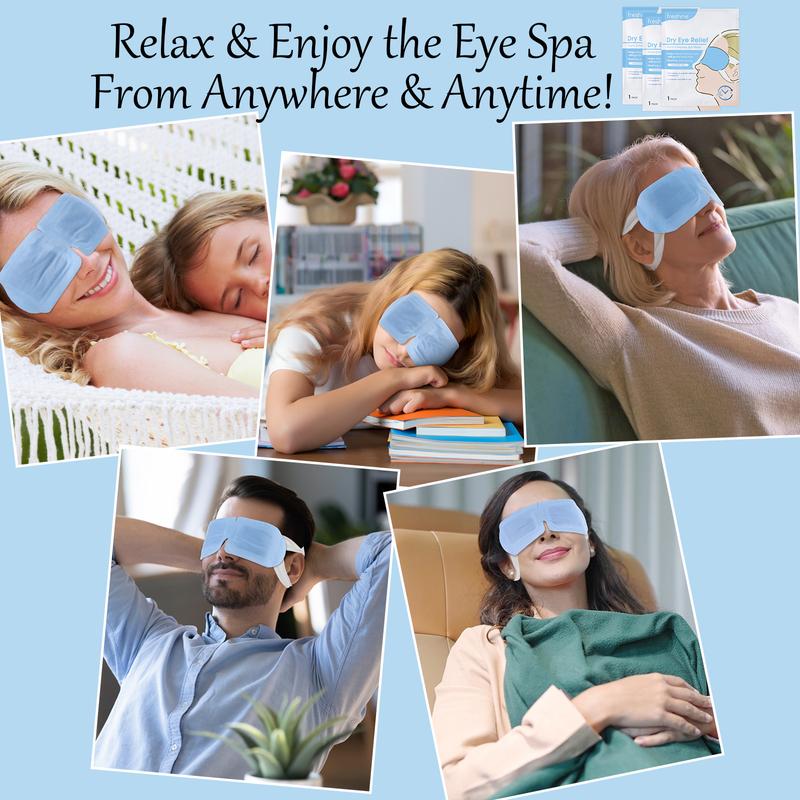 10-Pack Steam Eye Mask for Dry Eye Relief, Spa Warming Compression Eye Mask for Relaxing Sleep, Automatic Heating, Reduces Puffiness and Dark Circles for Comfortable and Relaxing Sleep, Travel Essentials, Must-Have Gift