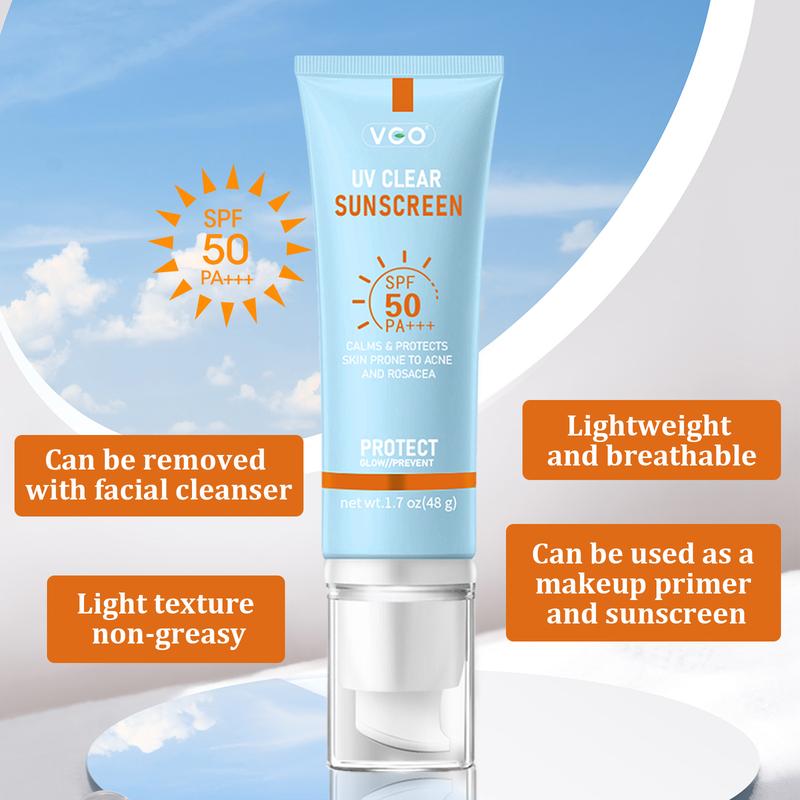 VGO-Moisturizing Reflected Ultraviolet Sun Cream SPF 50 PA+++ 48g Facial Skincare Sunscreen Makeup-B