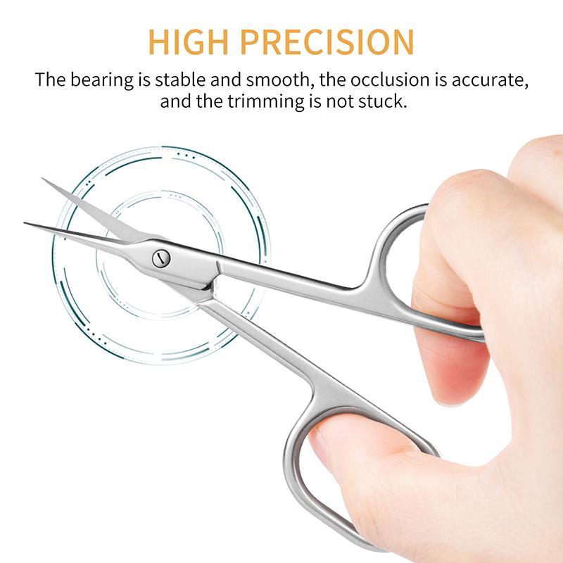 Stainless Steel Straight Beauty Scissors, Multifunctional Nail Tools for Facial Hair, Manicure, Moustache, Eyebrow, Eyelash, Nose, Ear, Cuticle and Dead Skin