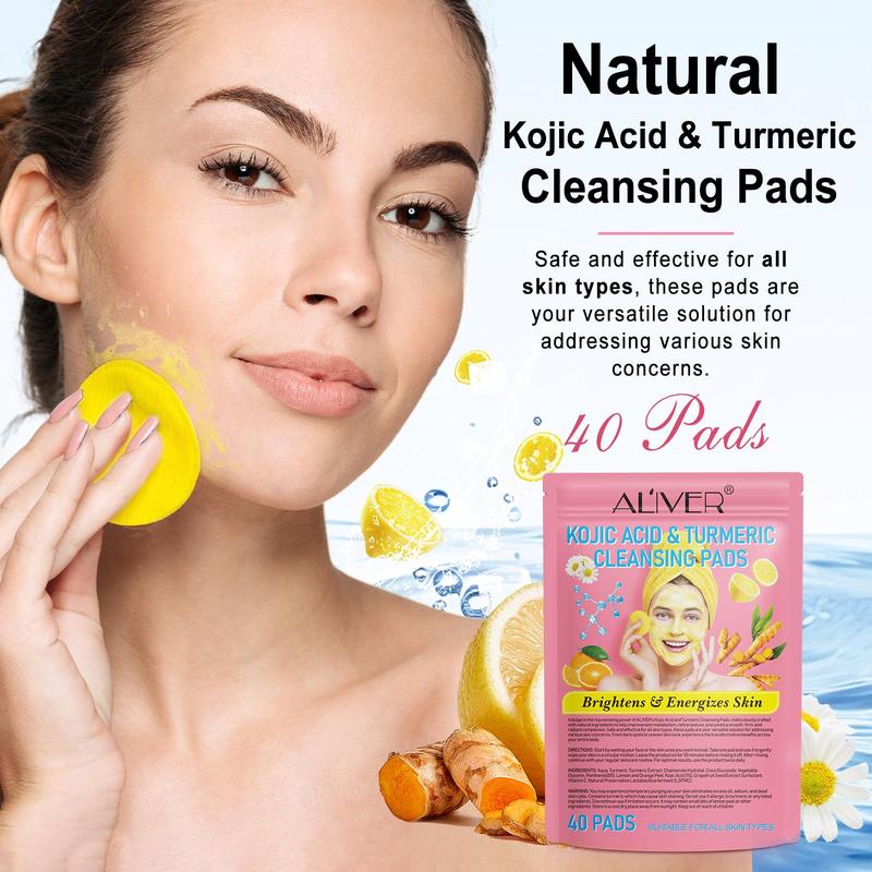 Comfort Turmeric & Ginger Cleansing Pads, 2 Bags Exfoliating Skin Care Pad, Deep Cleansing Facial & Body Wash Product