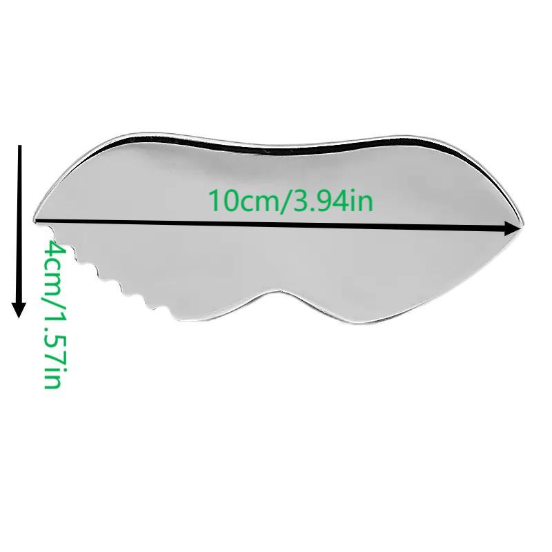 Wing Shaped Gua Sha Board, Stainless Steel Gear Scraping Board, Improves Elasticity, Body Massage Tool for Face & Body