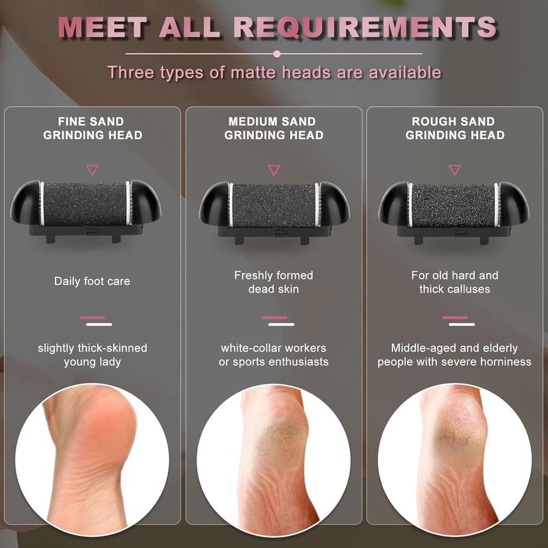 Rechargeable Electric Callus Remover kit Waterproof Foot Scrubber File Foot Care for Dead Skin Rechargeable Portable Electronic Foot File Pedicure Kit Professional Pedicure Tools 3 Rollers remover tool box callus dead Adjustable Rotatable Cordless summer