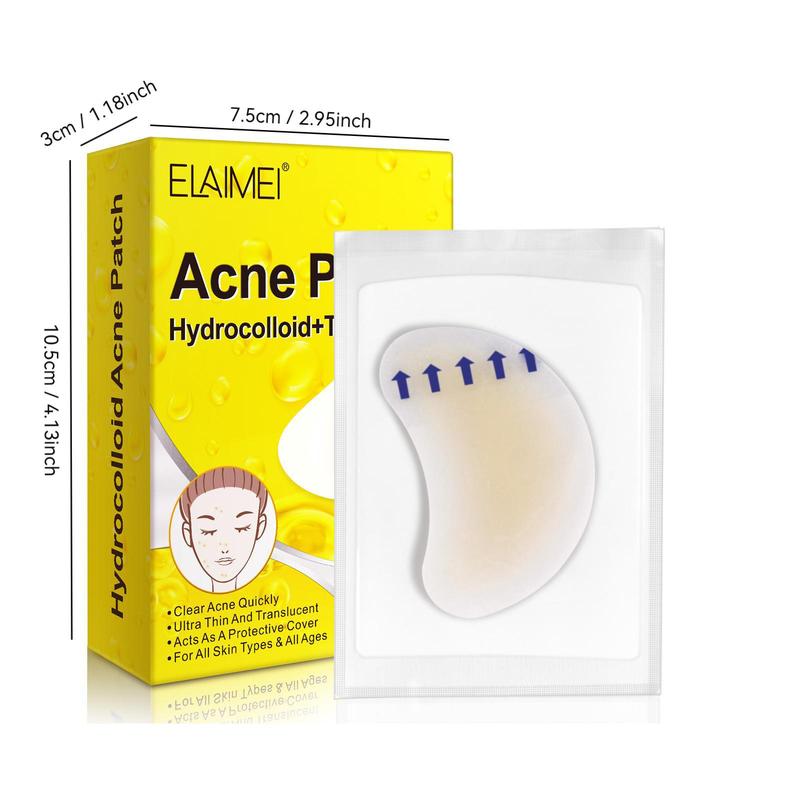 Tea Tree Oil  Crescent-shaped Acne Patch, 20pcs box Hydrocolloid Acne Cover Patch, Skin-friendly and Breathable Acne Patches for Covering Zits