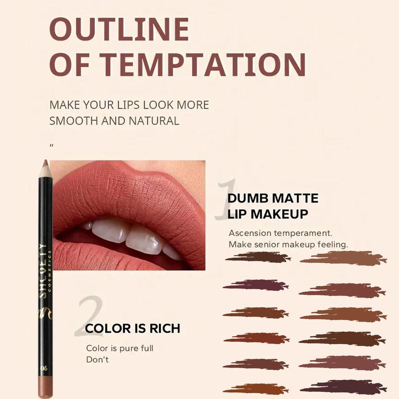 Long Lasting Lip Liner Set, Matte Lip Liner, Tinted Lip Liner, Easy Coloring Lip Liner, Suitable for All Occasions Lip Makeup, Girls and Women Makeup Accessories, Summer Makeup, Summer Makeup, Christmas Gift