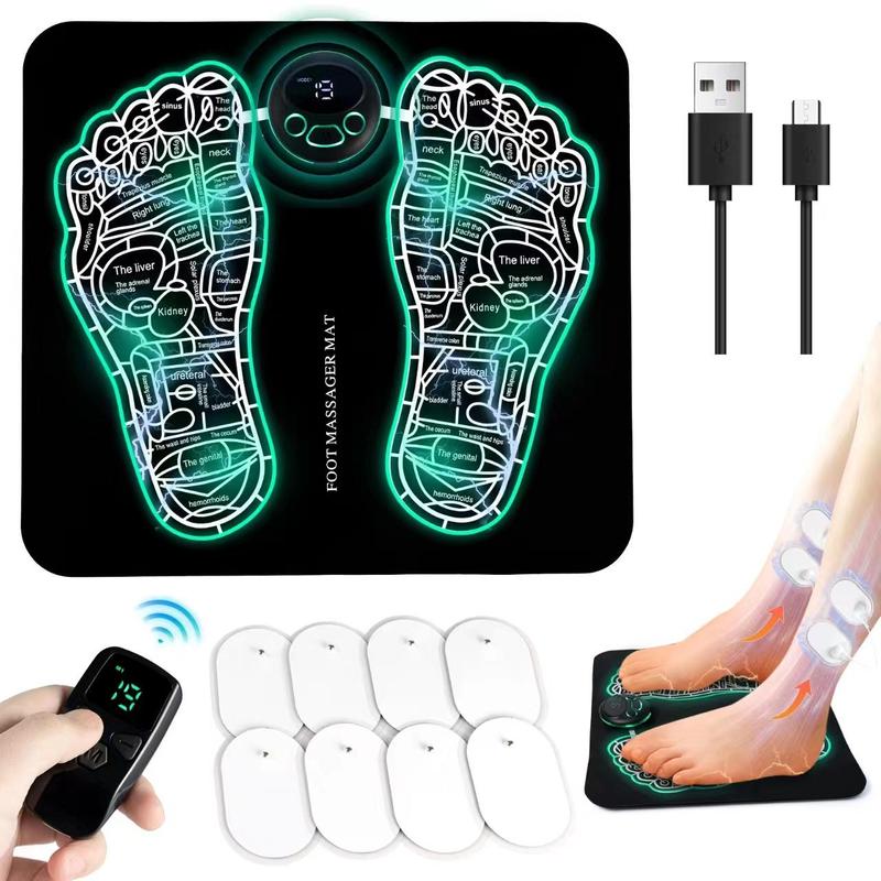 Foot Massage Mat, 8 Modes 19 Levels LED Massage Mat, Multifunctional Foot Massage Pad, Personal Care Appliances for Home & Travel