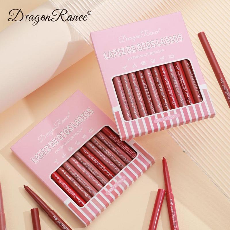 Long Lasting Lipliner Set, 12pcs Smooth Matte Lip Liner, Easy Coloring Lip Sticks, Moisturizing Lip Liner Pencil for Girls & Women, Summer Makeup