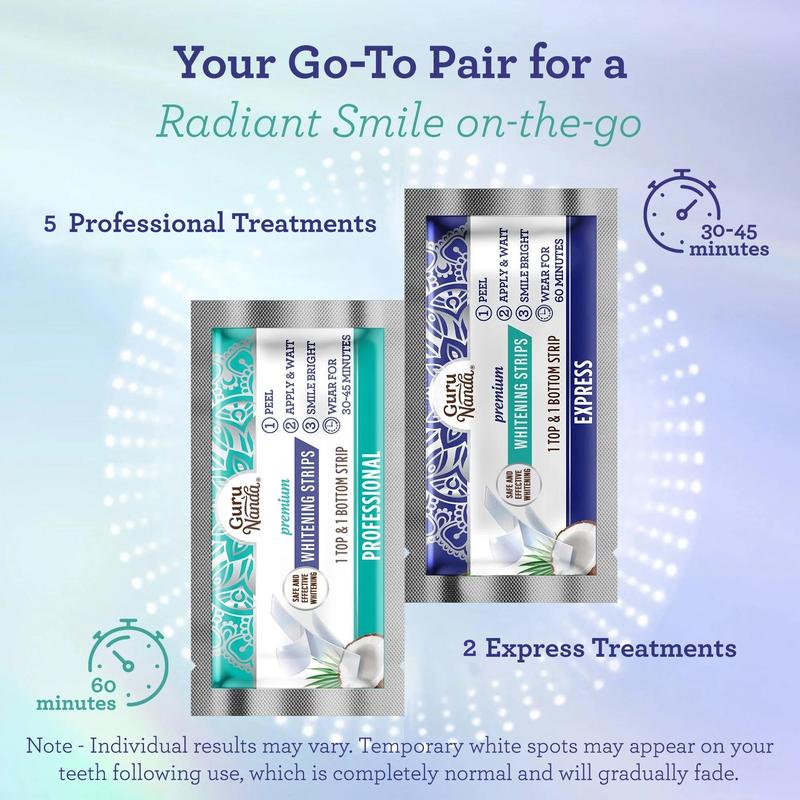 Whitening Wonder - GuruNanda Whitening Strips + Dual Barrel Mouthwash Coconut Oral