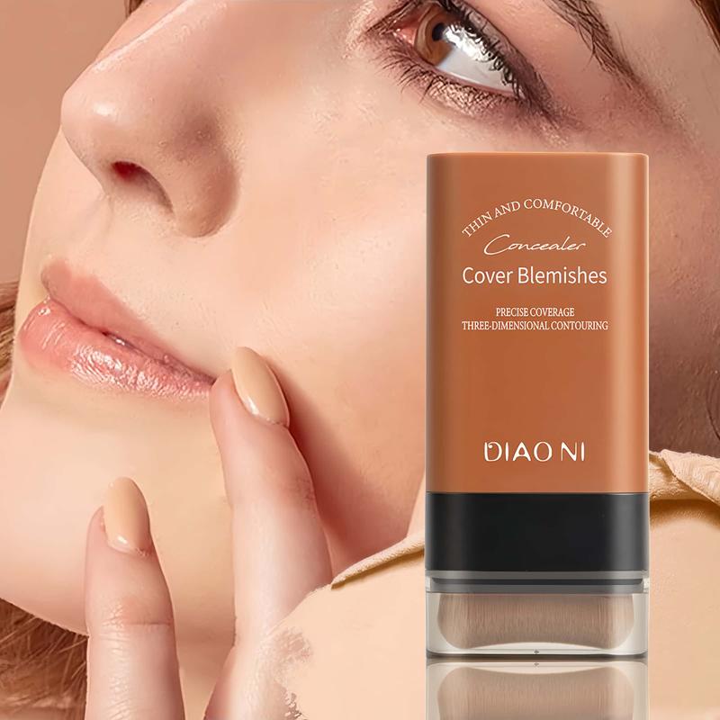 Long-lasting Concealer with Soft Brush Head, 1 Count Smooth Skin Concealer, Lightweight Formula To Enhance Your Natural Glow