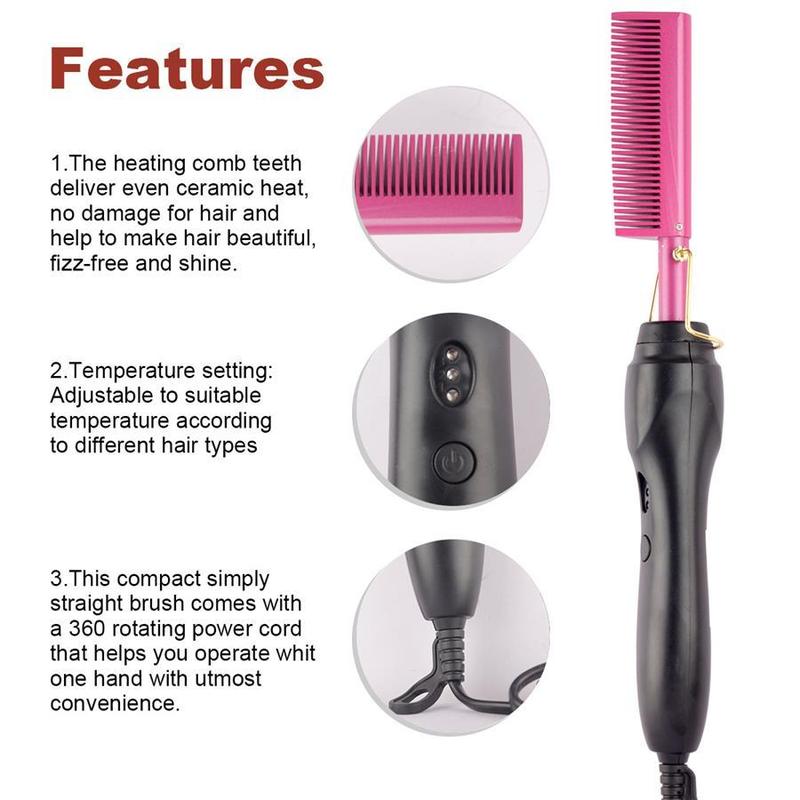 Electric Hair Straightener, Multifunctional Hair Straightening Comb, Hair Styling Tool for Women & Men, Hairdressing Tool for Home & Salon Use