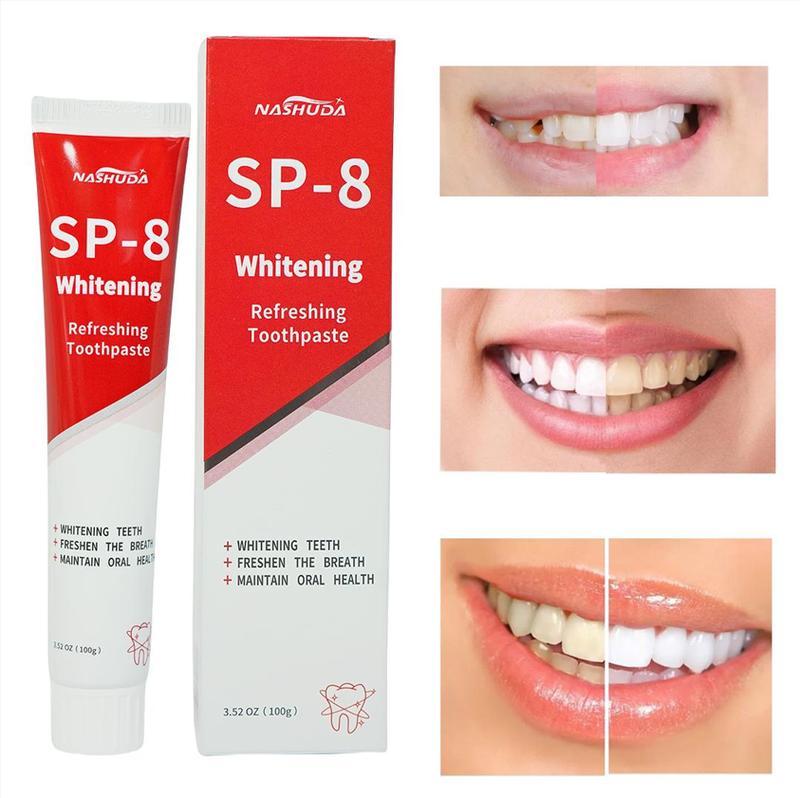 [Free Shipping]NASHUDA SP-8 [Triple Whitening] Probiotic Whitening Toothpaste, Free of Fluoride, Hydroxyapatite, Anti plaque, Oral Health Management