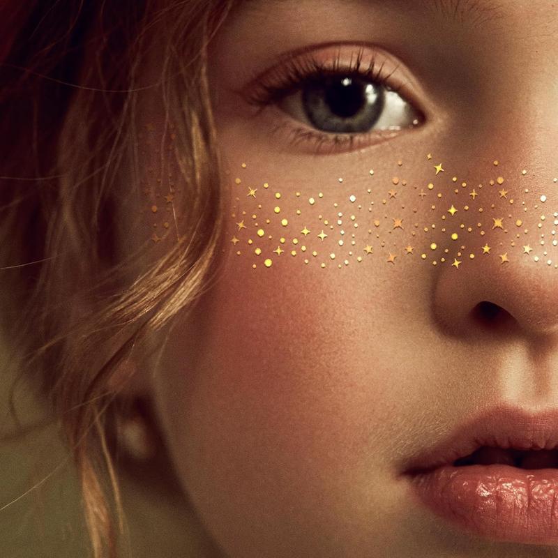 Glitter Face Tattoo Sticker, 6 Sheets pack Waterproof Face Glitter Speckles Tattoo Sticker, Face Glitter Makeup Accessories for Women & Girls