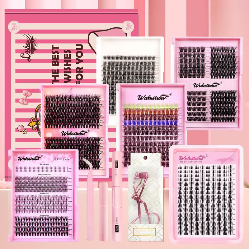 Eyelash Extensions Kit, 6 Boxes Lashes with Tools, Professional Eye Makeup Tool for Women, Holidays Gift, Christmas Gift