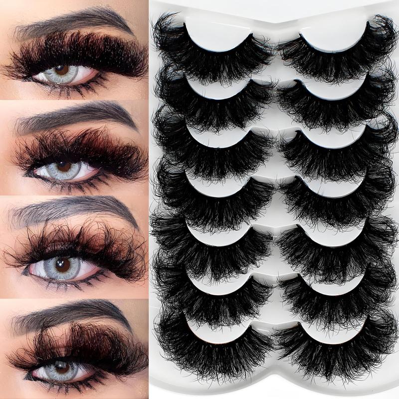 Fluffy False Eyelashes, Natural Soft Thick Faux Cluster Lashes, Volumized False Eyelashes for Women and Girls Eye Makeup Enhancement