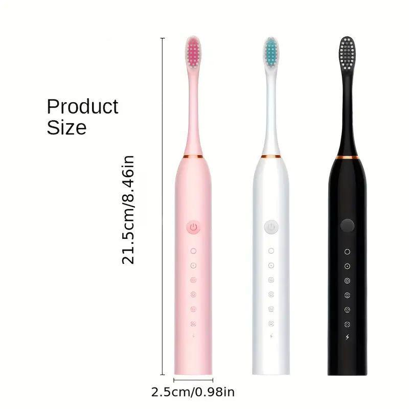 Professional Electric Toothbrush Kit with 6 Cleaning Modes, 1 Count Rechargeable Deep Cleaning Toothbrush with 4 Brush Heads, Oral Care Tool for Daily Use, Christmas Gift, Winter & New Year Gift