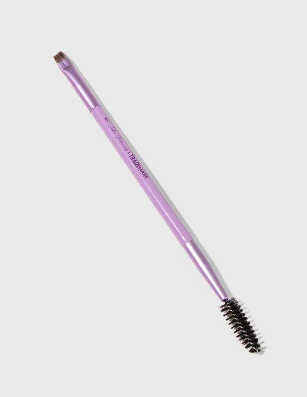 Trademark Beauty Eyebrow Makeup Brush #1, Synthetic Bristles, Wodden Handle, Angled Bristles and Spooliy, Durable Spoolie