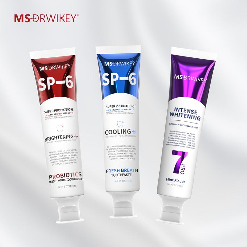 MSDRWIKEY 3-Pack Toothpaste Combo: 7Pro Gleaming Fresh, Fluoride-Free Enamel Repair, Sensitive Teeth Cavity Prevention - Fresh Mint