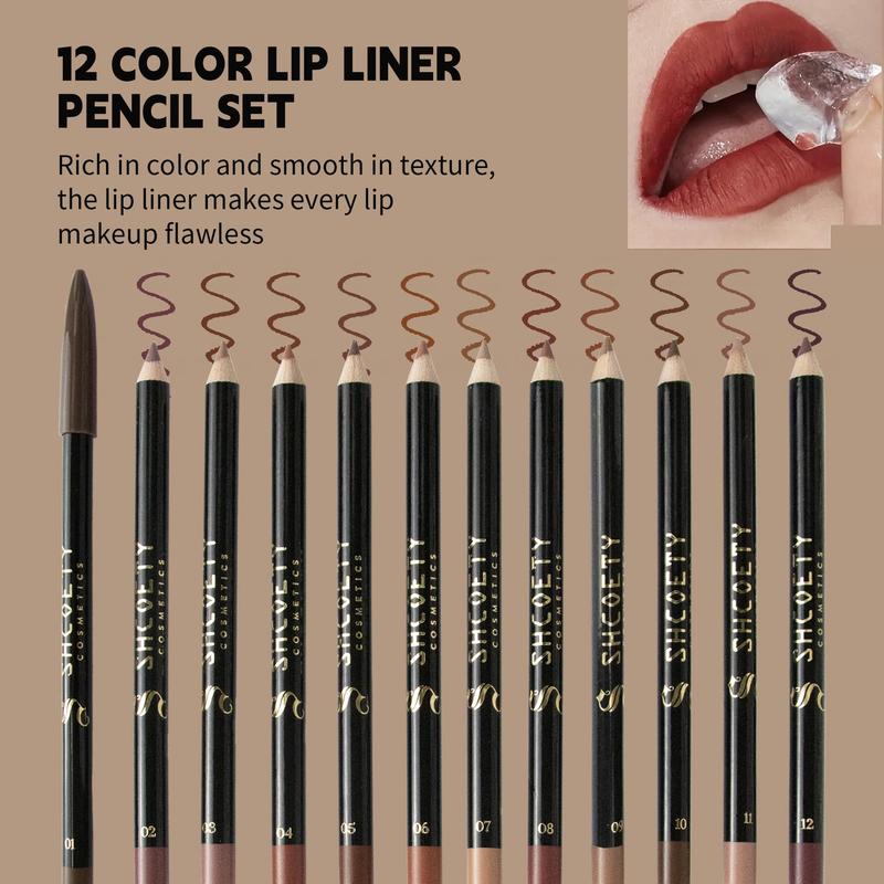 Long Lasting Lip Liner Set, Matte Lip Liner, Tinted Lip Liner, Easy Coloring Lip Liner, Suitable for All Occasions Lip Makeup, Girls and Women Makeup Accessories, Summer Makeup, Summer Makeup, Christmas Gift