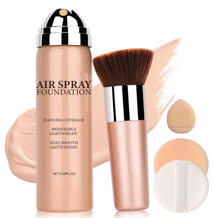 Airbrush Foundation Makeup Spray Full Coverage Foundation for Mature Skin,Long-lasting Airbrush Flawless Setting Spray,Waterproof Foundation for Smooth Radiant Skin (Natural Warm Porcelain)