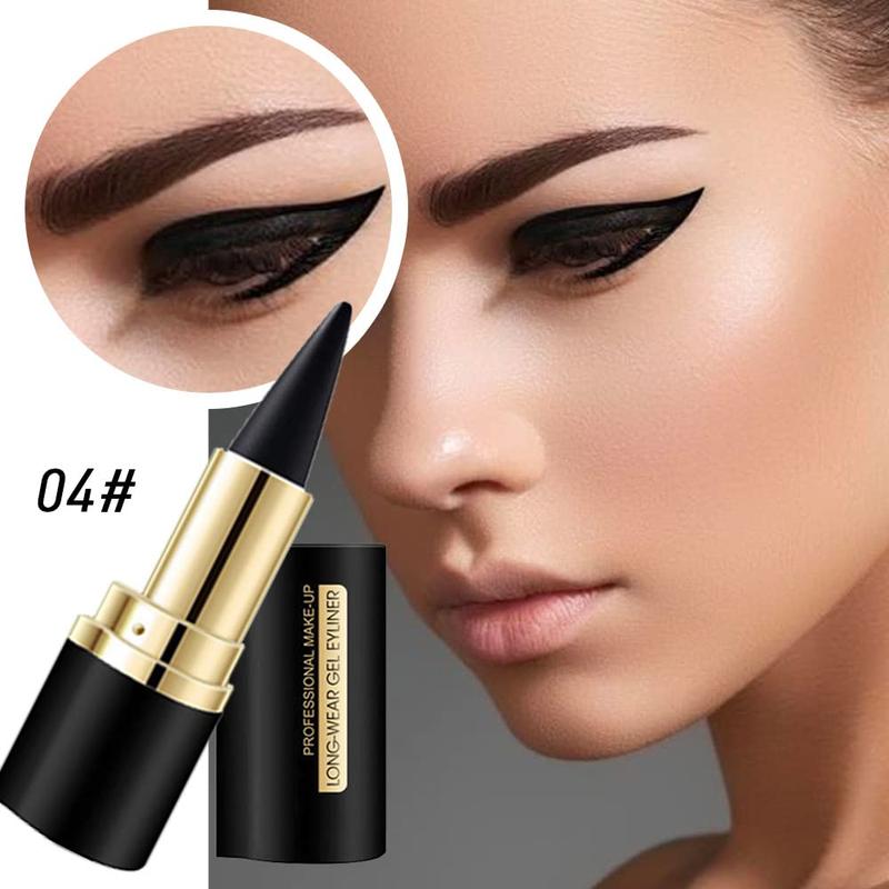 2pcs Black Gel Eyeliner Pencils, Natural Black Eyeliner Waterproof and Smudge-proof, Eyeliner Pencil Black Smoky Eyeshadow Palette Stick Crayon