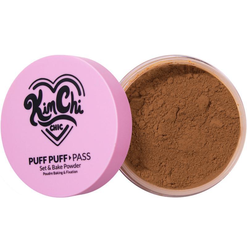 KimChi Chic Puff Puff Pass Set & Bake Powder with Rice Powder & Vitamin-E, Lightweight & Translucent Makeup, Cosmetic Setting Powder