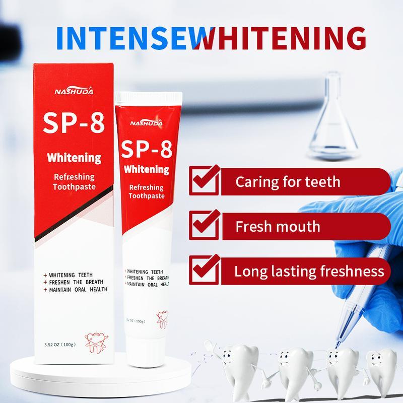 [Free Shipping]NASHUDA SP-8 [Triple Whitening] Probiotic Whitening Toothpaste, Free of Fluoride, Hydroxyapatite, Anti plaque, Oral Health Management