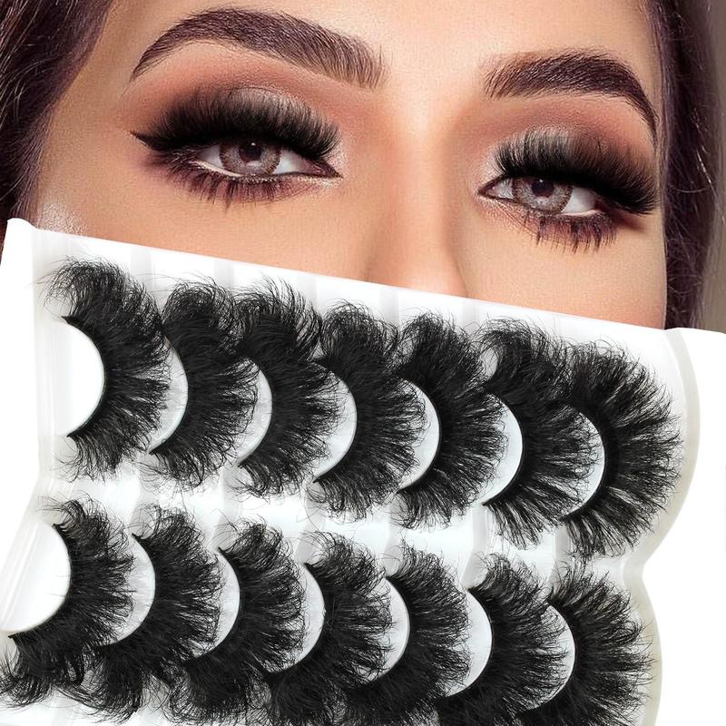 Fluffy False Eyelashes, Natural Soft Thick Faux Cluster Lashes, Volumized False Eyelashes for Women and Girls Eye Makeup Enhancement