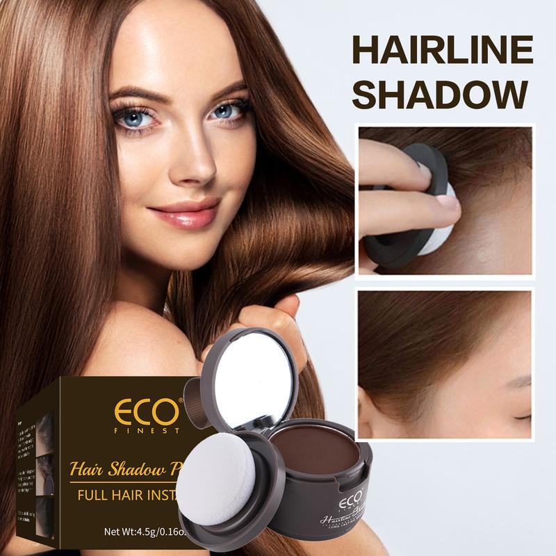 ECO FINEST Hairline Powder Instantly Conceals Hair Loss, Root Touch Up Hair Powder, Hair Toppers for Women & Men, Hair Fibers for Thinning Hair, Root Cover Up, Stain-Proof 48 Hour Formula (Medium Brown) Bronzer Makeup Color Salon Kit Cosmetic