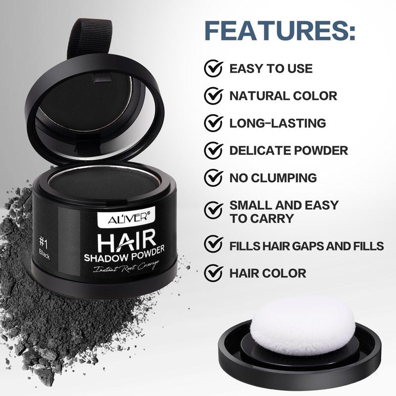 Hair Shadow Powder, 1 Box Long Lasting Waterproof Hair Powder with Mirror, Professional Hair Styling Product for Men & Women, Christmas Gift