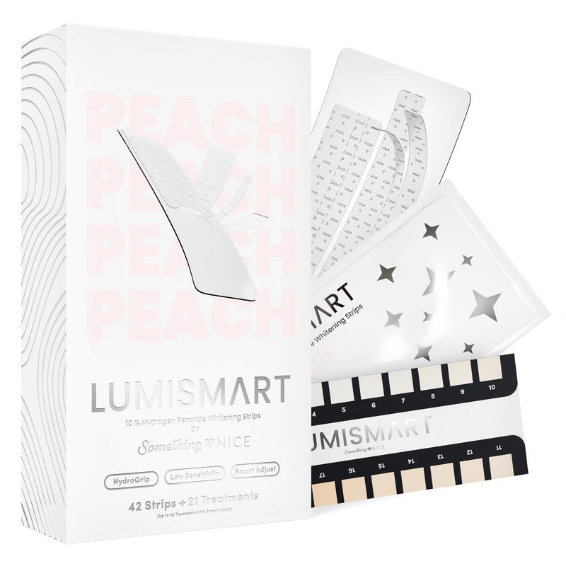 Lumismart Whitening Strips by Something Nice with 10% Hydrogen Peroxide, Smart Adjust, and Hydrogrip Technology