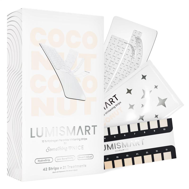 Lumismart Whitening Strips by Something Nice with 10% Hydrogen Peroxide, Smart Adjust, and Hydrogrip Technology