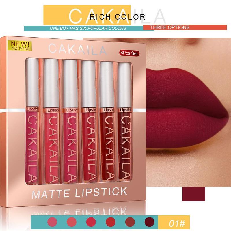 Long-lasting Matte Lipstick, 6 Counts set Water Proof Matte Lip Balm, Easy Coloring Lip Sticks, Suitable for All Occasions Lip Makeup, Girls and Women Makeup Accessories, Christmas Gift