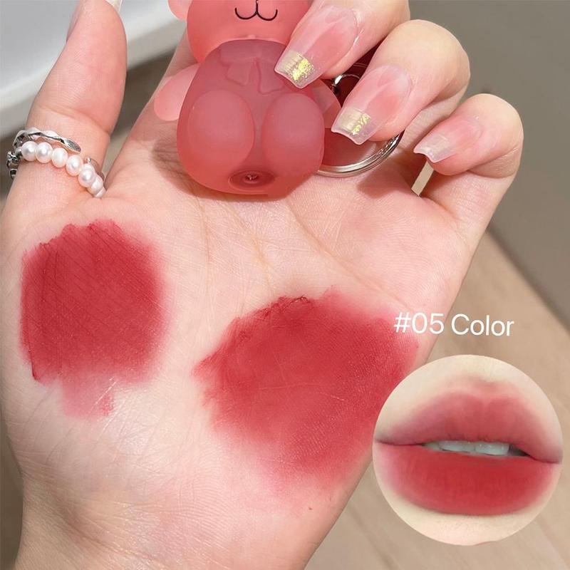 Cute Bear Design Lip Gloss, 3 Counts set Long Lasting Matte Lipstick, Easy Coloring Moisturizing Lip Gloss, Suitable for All Occasions Lip Makeup