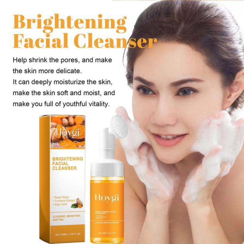 Brightening Turmeric Facial Skincare Cleanser, Comfort Deep Cleansing Hydrating Facial Cleanser, Suitable for Acne, Pimple, Blackhead, Oily Skin, Girl Shower Products, Facial Cleansing Care Products, Christmas, Christmas Gift