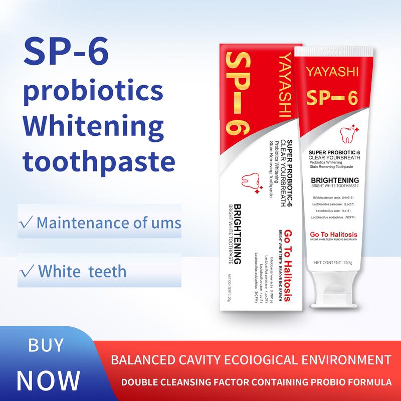 YAYASHI SP-6 Toothpaste  Oral Health Management, Fresh Breath,sp6 probiotic toothpaste whitening,trending toothpaste,healthy toothpaste,sp-6 ultra whitening toothpaste,pasta de dientes blanqueadora,sp-6 probiotic whitening toothpaste,sp 6 toothpaste