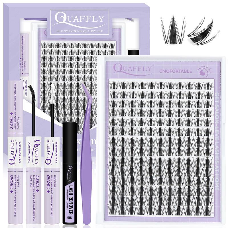 Fairy Lash Clusters Kit, 1 Box 10-18mm Manga Eyelash Clusters & Glue & Remover & Tweezers, DIY Spider Eyelash Extensions Kit, Individual Fake Eyelashes Clusters Kit, Christmas, Christmas Gift