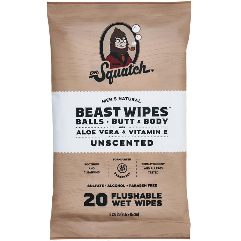 Dr. Squatch - Unscented Wipes - Body Care for Men