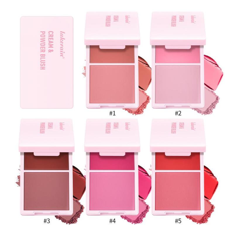 2 in 1 Blush Palette, 1 Count Long Lasting Matte Blush, Natural Look Lightweight Easy Coloring Blush Powder, Soft Color Shadow, Suitable for All Skins