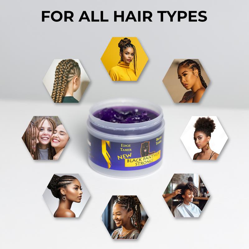 Black Panther Edge and Braid Control  4C Hair Styling Braid Control Pomade For Braids, Locs N Twists, Edges. edge control Gel