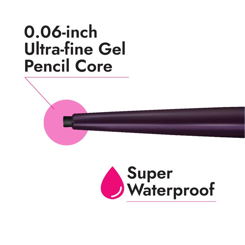 [Heroine Make Official Store] KissMe Heroine Make Long Stay Sharp Gel Liner, Super Waterproof, Gel Pencil Eyeliner, Beauty Serum contained, Long-Lasting Makeup black eye