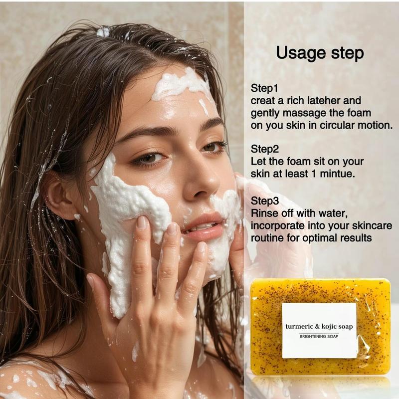 3PCS Lemon Turmeric KojicAcid SoapLemon Kojic Acid Soap BarTurmeric Soap BarKojic Acid SoapDark Spot Remover for Face