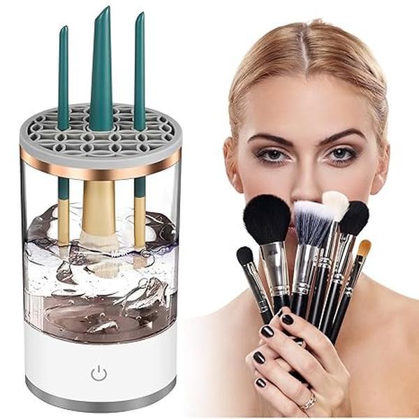 Makeup Brush Cleaner Machine 2024 Upgrade Electric Makeup Brush Cleaner Automatic Spinning for All Size Beauty Makeup Brush Set, Eyeshadow Blush Brush