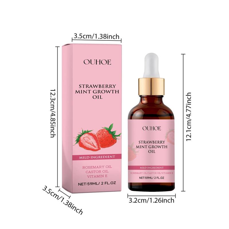 Rosemary & Strawberry Hair Oil, 2 Counts set Strengthening Hair Care Oil, Moisturizing Hair Care & Styling Product for Men & Women